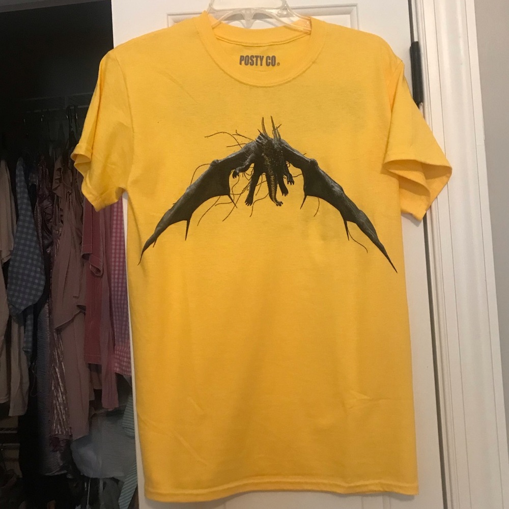 Post Malone Dragon T Shirt Yellow Tour Tee Small